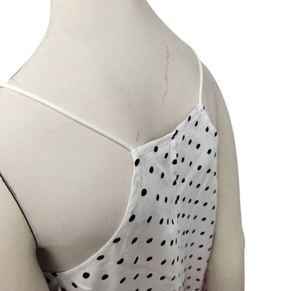 No Boundaries Camisole Tank Top Juniors Size Medium White Black Polka Dot - Picture 6 of 9